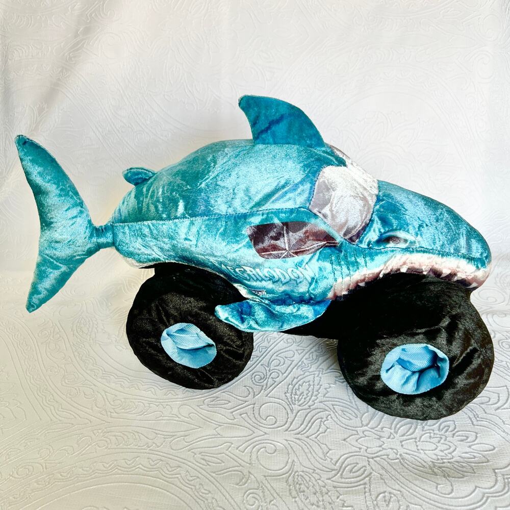 Monster Jam Megalodon Plush 16” Blue Shark Truck
